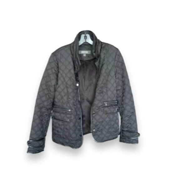 Kenneth Cole Reaction Womens Black Quilted Fleece Lined Jacket Size M - Picture 1 of 8